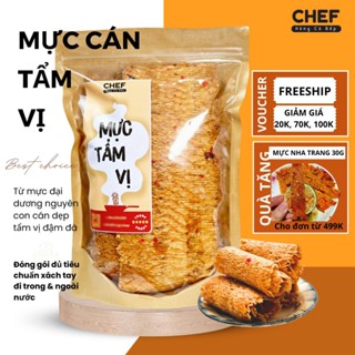 KHÔ MỰC CÁN TẨM GIA VỊ Loại Nguyên Con 500gr - Hàng Đặc Sản Thơm Dai Đậm Vị