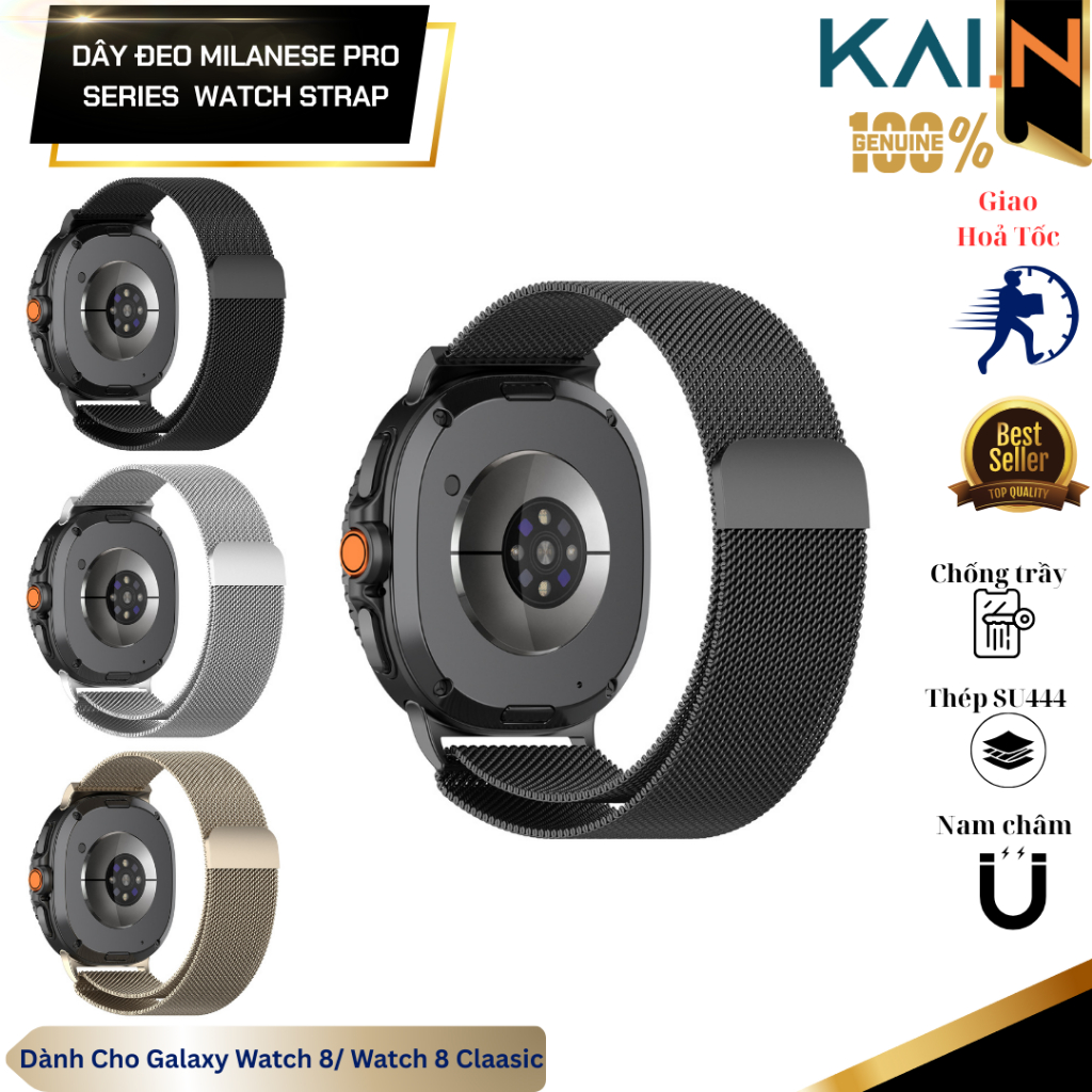 Dây Đeo Thép Thay Thế Dành Cho Đồng Hồ Samsung Galaxy Watch 8/ Galaxy Watch 8 Classic, Kai.N Milanes