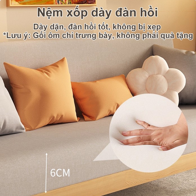 Ghế Sofa Đơn Bắc Âu Ghế Thư Giãn Phòng Ngủ Nhỏ Vải Cotton Linen Cao Cấp Khung Gỗ Chắc Chắn | BigBuy360 - bigbuy360.vn