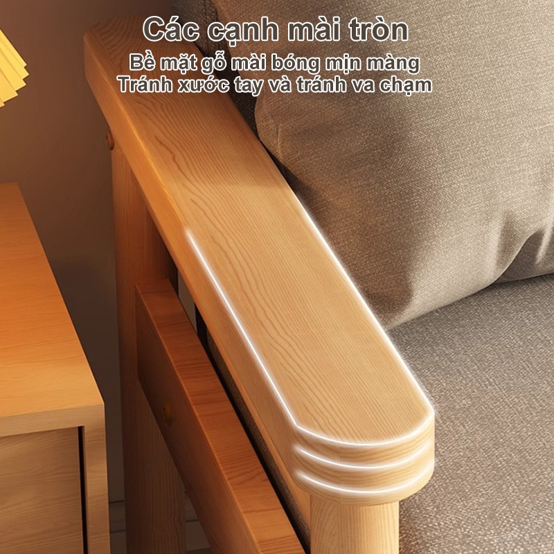 Ghế Sofa Đơn Bắc Âu Ghế Thư Giãn Phòng Ngủ Nhỏ Vải Cotton Linen Cao Cấp Khung Gỗ Chắc Chắn | BigBuy360 - bigbuy360.vn