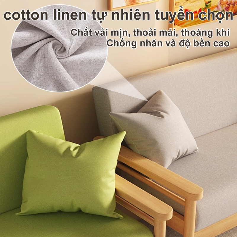Ghế Sofa Đơn Bắc Âu Ghế Thư Giãn Phòng Ngủ Nhỏ Vải Cotton Linen Cao Cấp Khung Gỗ Chắc Chắn | BigBuy360 - bigbuy360.vn