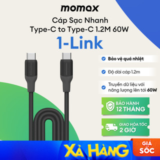   XẢ HÀNG GIÁ SỐC  Cáp sạc Nhanh Momax 1-Link USB-C To USB-C  1.2m   Support 60W  Charging 