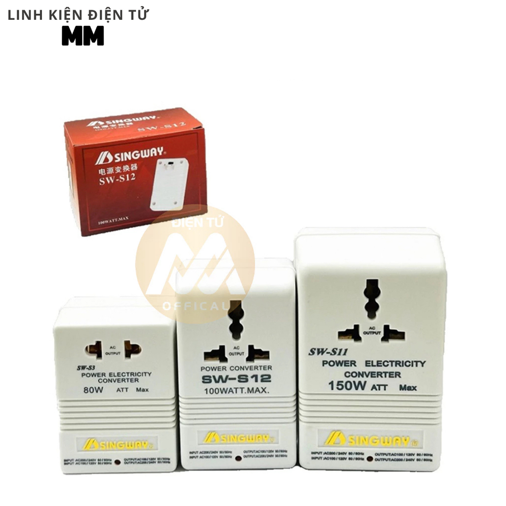 Biến áp đổi nguồn 220V ra 110V (110V ra 220V ) 80/100/150W Singway - Dùng để chuyển đổi nguồn điện