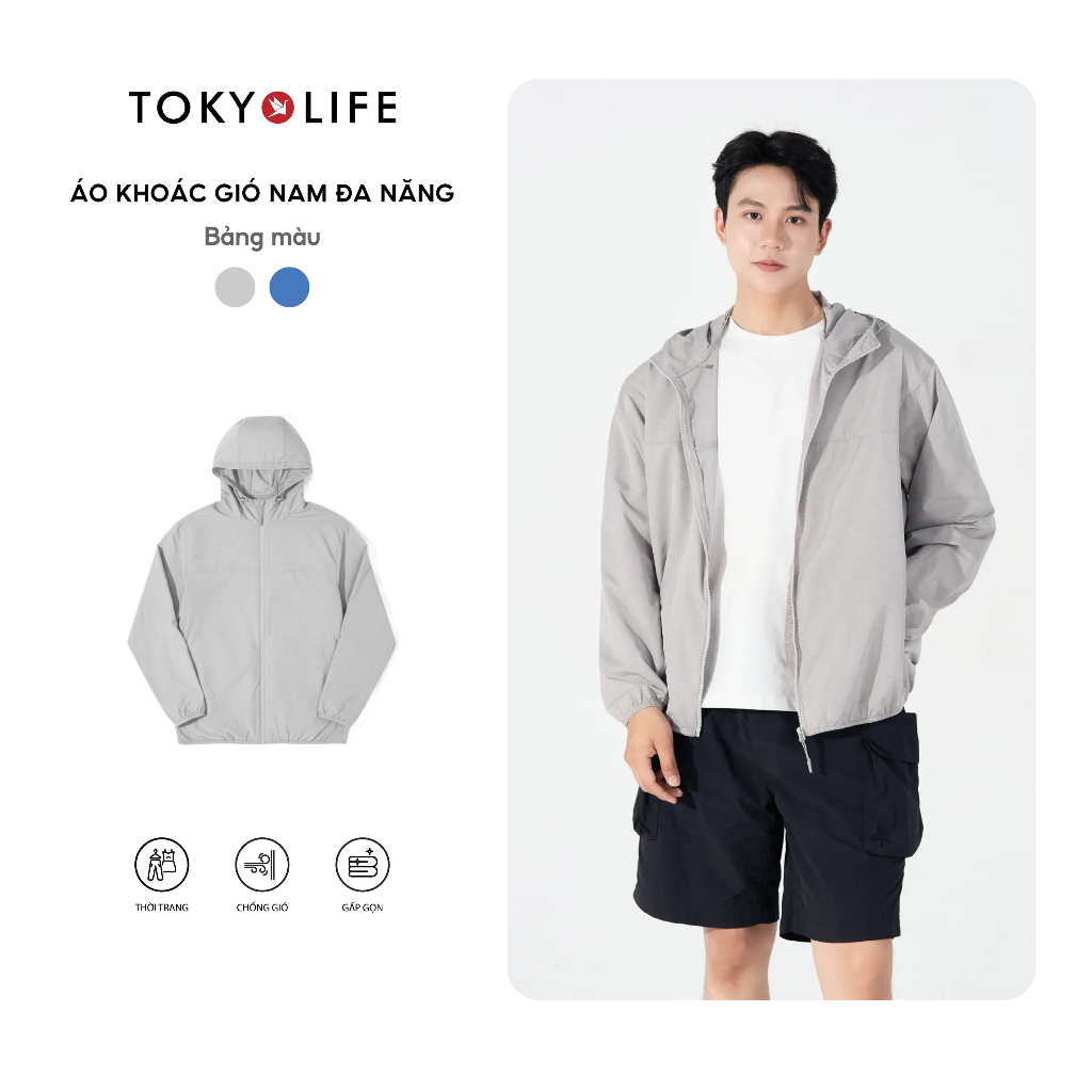 Áo Khoác Gió Nam 1 Lớp Mỏng Nhẹ Chống Gió Chống Nước Gấp Gọn 40002351 - TOKYOLIFE