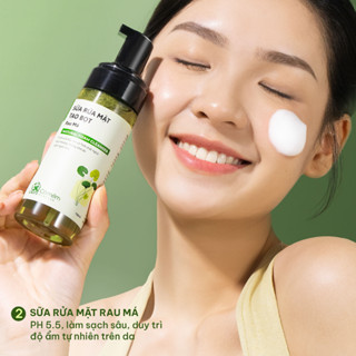  Sữa Rửa Mặt Tạo Bọt Mềm Mịn Làm Sạch Sâu Rau Má Cho Da Mụn Da Dầu Nhạy Cảm Cỏ Mềm 