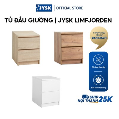 Tủ đầu giường | JYSK Limfjorden | 2 ngăn gỗ công nghiệp nhiều màu | R41xS48xC56cm