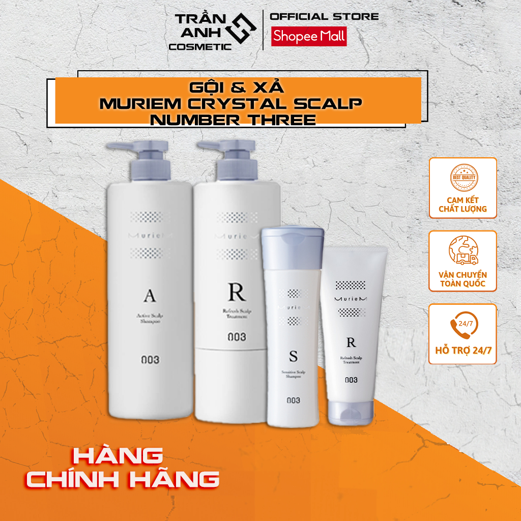 Dầu gội xả 003 Muriem Crystal Scalp Shampoo - 660gr - dầu gội giảm gàu ngứa, giảm dầu, giảm rụng