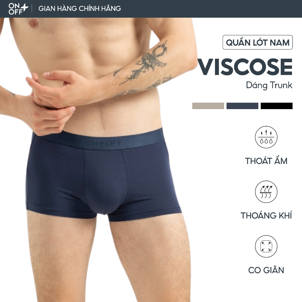 Quần lót sịp nam trunk thun lạnh Viscose mềm mịn - ONOFF 18UO23A007