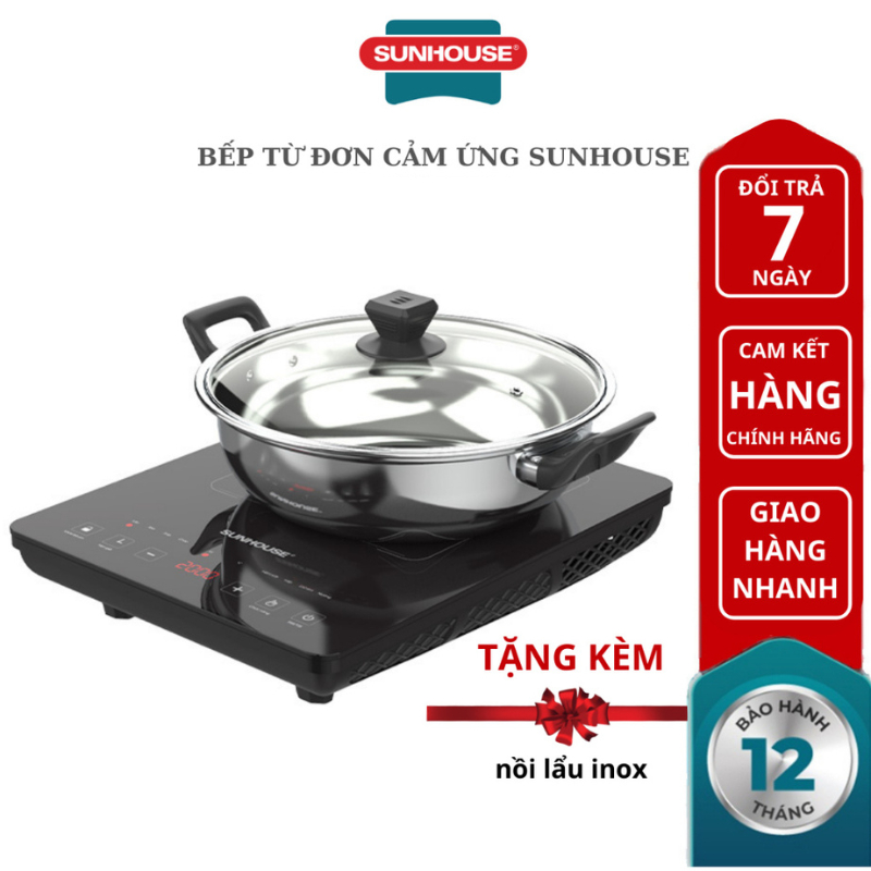 [FREE SHIP]Bếp Từ Cảm Ứng SUN HOUSE 2200W , Bếp Điện Từ Hồng Ngoại [TẶNG KÈM NỒI]