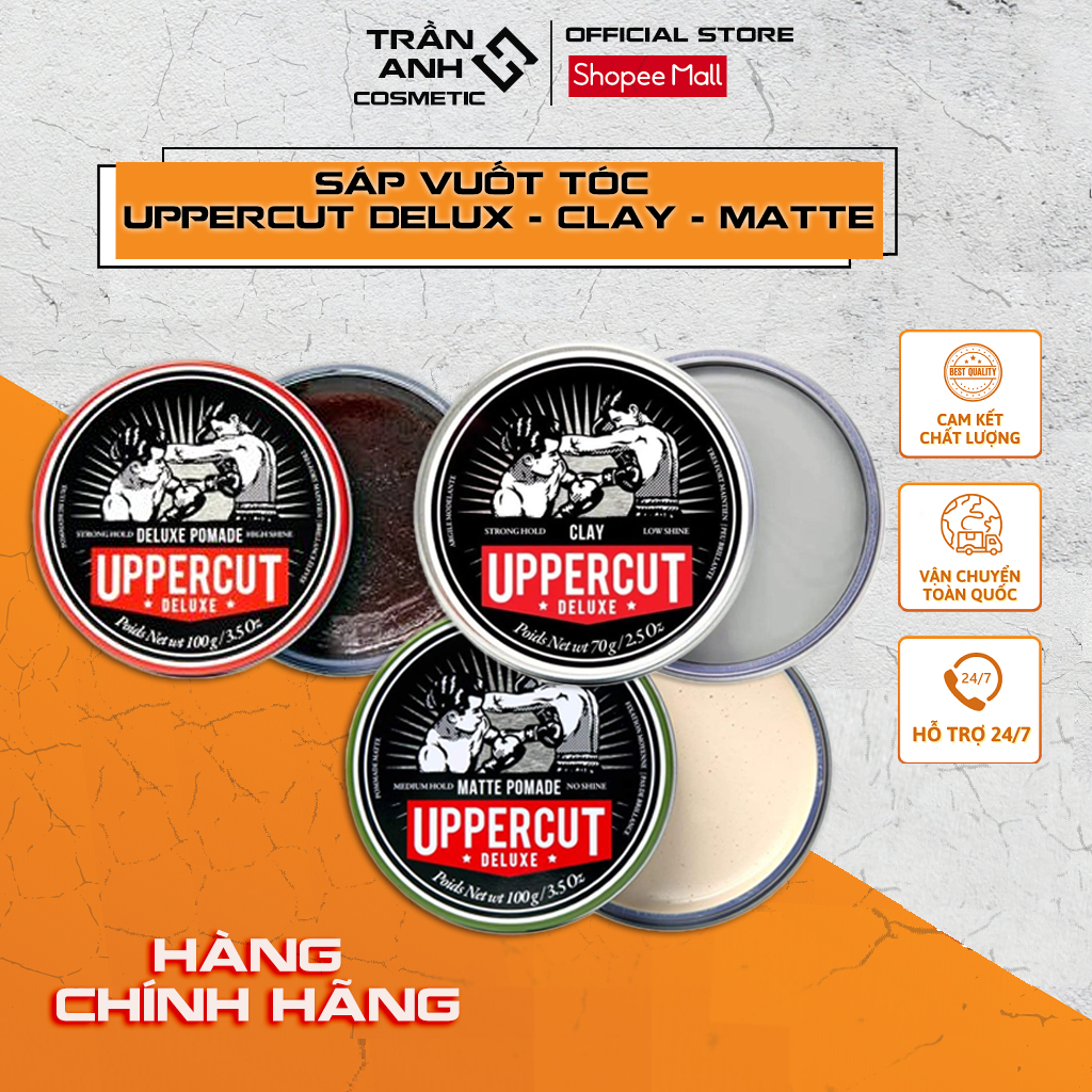 Sáp Vuốt Tóc Uppercut Deluxe Clay - Pomade - Monster Hold - Matte - 70gr/100gr