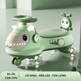  Xe lắc cho bé,xe chòi chân có nhạc đèn led tựa lưng ngồi được 2 người hình con cừu ngộ nghĩnh 