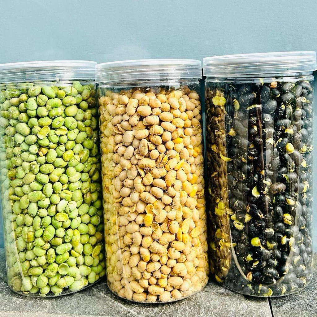 Combo 3 Hũ (1,2kg) Đậu Sấy Giòn Rang Muối ( Đậu Đen Xanh Lòng, Đậu Xanh, Đậu Nành).  Ăn Vặt Food Đậu Hạt Heathy