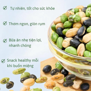 Combo 3 Hũ (1,2kg) Đậu Sấy Giòn Rang Muối ( Đậu Đen Xanh Lòng, Đậu Xanh, Đậu Nành).  Ăn Vặt Food Đậu Hạt Heathy