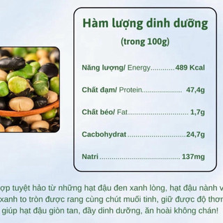 Combo 3 Hũ (1,2kg) Đậu Sấy Giòn Rang Muối ( Đậu Đen Xanh Lòng, Đậu Xanh, Đậu Nành).  Ăn Vặt Food Đậu Hạt Heathy