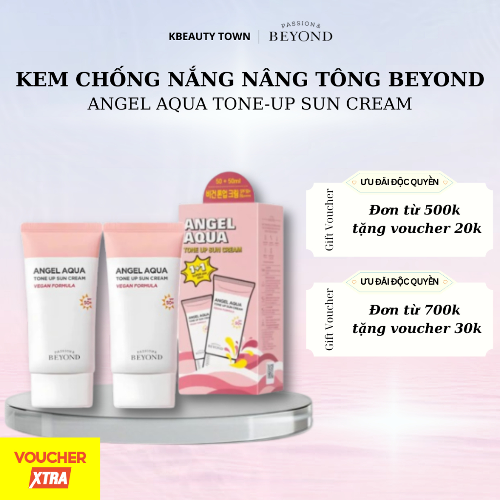 Kem chống nắng nâng tông phổ rộng Beyond Angel Aqua Tone-up Sun Cream x K Beauty Town