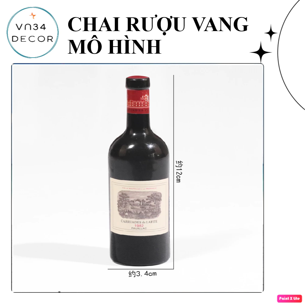 CHAI RƯỢU VANG Mô hình nhựa trang trí bánh kem, chai rượu vang mini