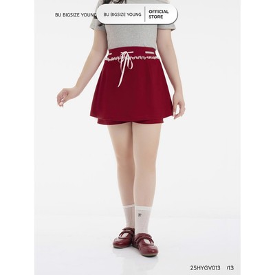Quần giả váy phối ren và ruy băng BIGSIZE (55kg đến 95kg) – 25HYGV013 - [BU Bigsize Young]