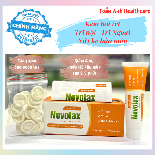 Kem bôi trực tràng Novolax Hemorr Kem hỗ trợ chăm sóc vùng hậu môn 20g