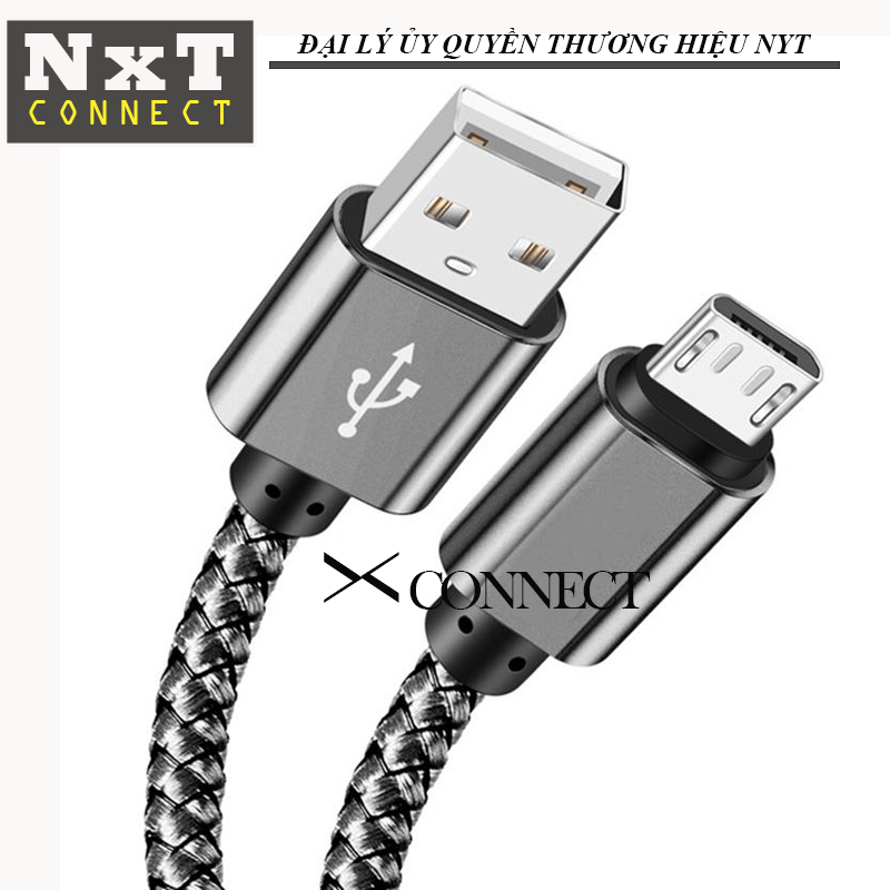 Cáp sạc nhanh XConnect Micro USB 3A Quick Charge 3.0 – Dây sạc Android cho Samsung/Oppo/Xiaomi/Huawei/Vivo/Pin dự phòng