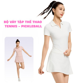 Váy tập Pickleball nữ đẹp mặc Golf Tennis cầu lông chạy bộ dáng ôm xoè co giãn thoáng khí Yuripromax
