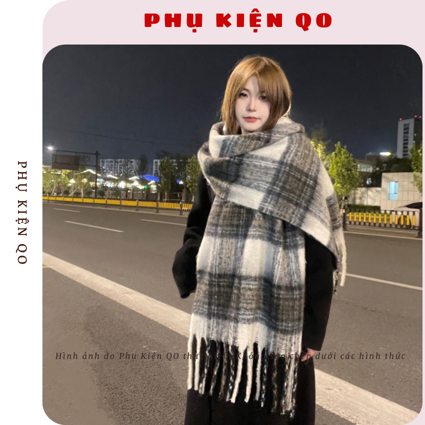 KHĂN CHOÀNG CỔ LEN LÔNG MỊN SIÊU ẤM HỌA TIẾT CARO PHỐI MÀU ĐA DẠNG PHONG CÁCH HÀN QUỐC MÙA ĐÔNG K62D | BigBuy360 - bigbuy360.vn