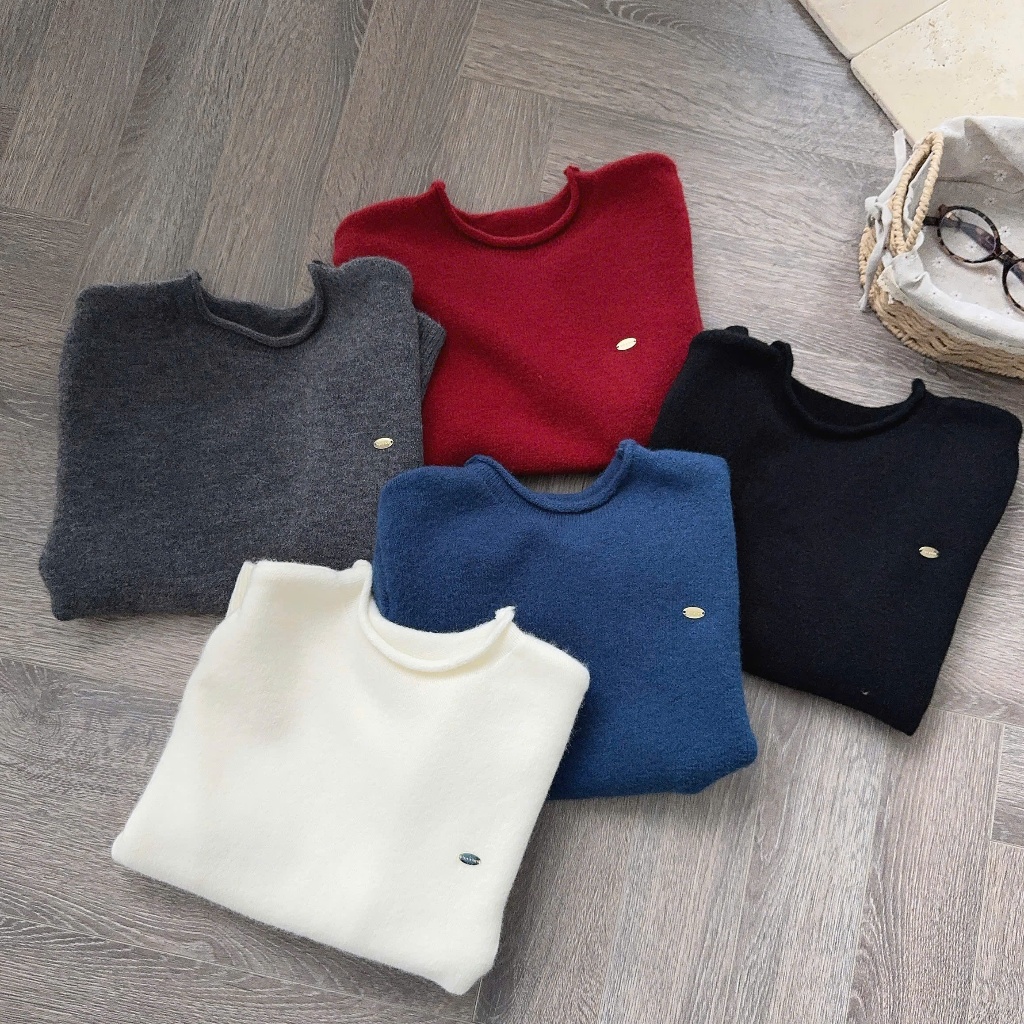 (ẢNH OLDSCHOOL) Áo len lông thỏ nữ lông thỏ tay cộc cổ vát tròn TAG SẮT A401 | BigBuy360 - bigbuy360.vn