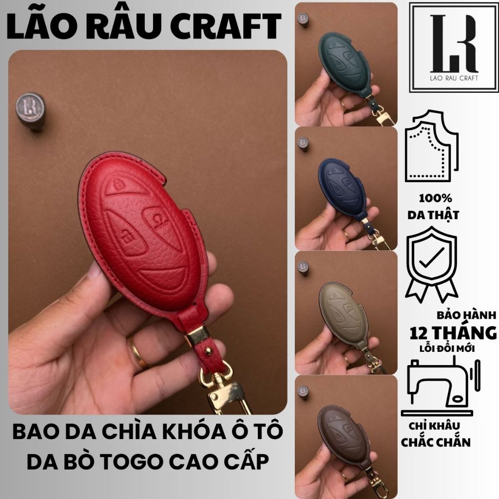 Bao da chìa khoá xe ô tô Huyndai (Santafe, Tuccson) 2024-2025 bọc chìa khoá xe hơi da bò Togo thật H
