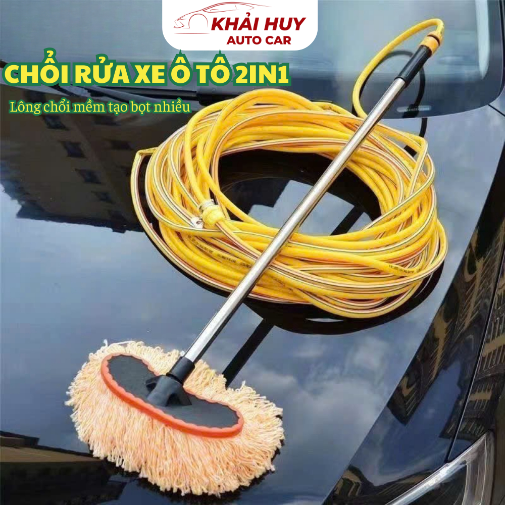 Cây Lau Xe Xịt Nước , Chổi Rửa Xe 2 Trong 1 Kèm Vòi Nước Đa Năng Tiện Lợi Hàng Tốt Bền Bỉ Tạo Bọt