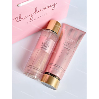  |AUTH| Xịt thơm body mist Velvet Petals Shimmer Nhũ Victoria’s Secret 250ml 