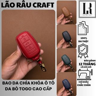 Bao da chìa khoá xe ô tô Vinfast VF5, Limo Green bọc chìa khoá xe hơi da bò Togo thật VIN_G3