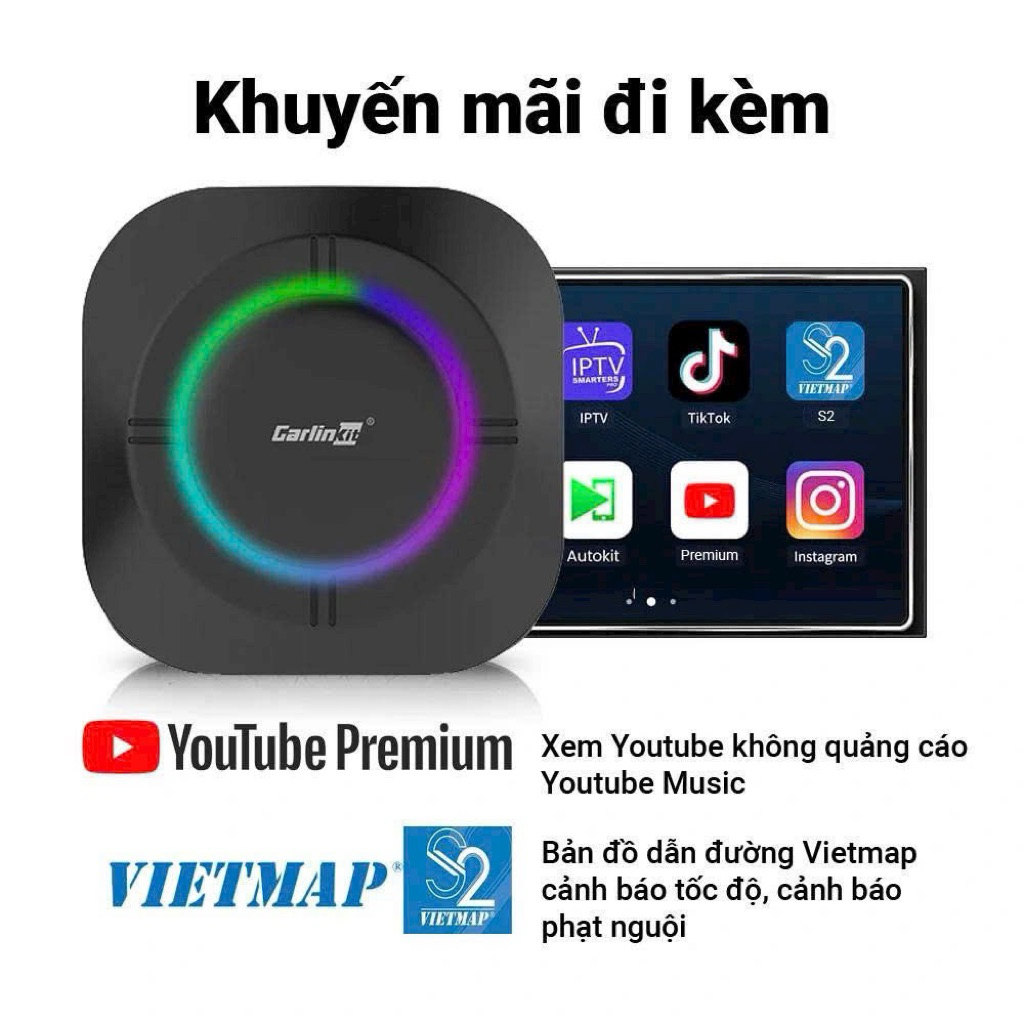 Android box carlinkit S2 đời mới nhất tặng sim 4g