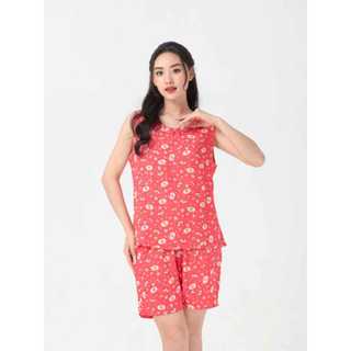 WINNY Bộ mặc nhà nữ sát nách quần ngắn chất Lanh 2MNLA22002B