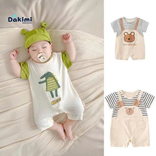 Body cộc tay Dakimi hình thú dễ thương, Bodysuit cho bé trai bé gái chất thun lạnh từ 3-12kg