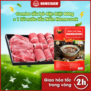   COMBO  1 combo lẩu bò đặc biệt 800g  Gồm ba chỉ  gầu bắp bò 1 sốt chấm  + 1 túi nước lẩu Nấm Homecook  new  