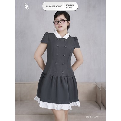 Đầm cổ sen bèo gấu BIGSIZE (55kg đến 95kg) – 25HSD059 - [BU Bigsize Young]