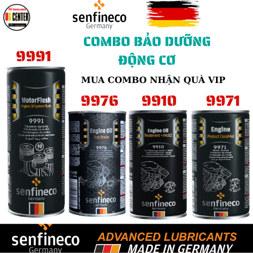 Combo bảo dưỡng động cơ Senfineco 9991/9976/9910/9971 Súc động cơ & Phụ gia nhớt