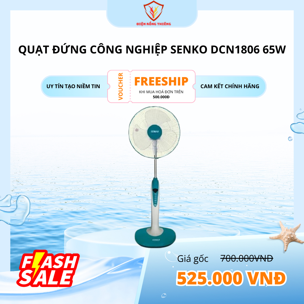 Quạt Đứng Công Nghiệp Senko DCN1806 65W - Hàng Chính Hãng