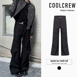 Quần âu kaki unisex COOLCREW, thiết kế phong cách cleanfit, dáng ống loe
