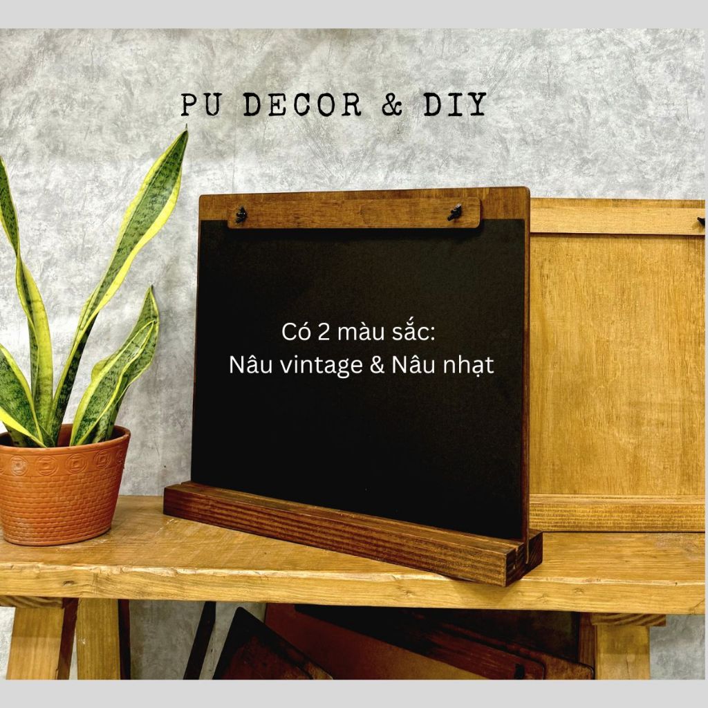 BẢNG MENU GỖ A3 ĐỂ BÀN/ Bảng gỗ kèm đế kẹp menu nhà hàng size A3, A4