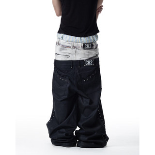 DOUBLE WAIST DIRTY JEANS