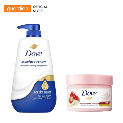 Combo Sữa Tắm Dưỡng Thể Chăm Sóc Da & Tẩy Tế Bào Chết Dove 500gr + 298gr | Guardian Việt Nam