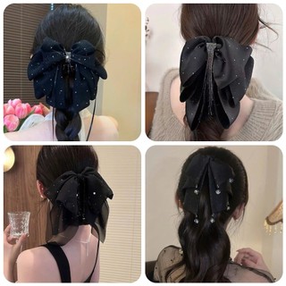  Kẹp Tóc Nữ Kẹp Tóc Nơ Đen Hot Trend Phong Cách Tiểu Thư Phụ Kiện Thời Trang Nữ 