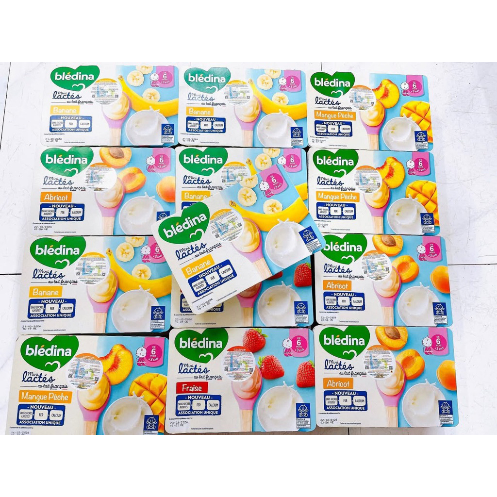 SỮA CHUA BLEDINA( vỉ 6 hộp * 60gr) DATE  11/2025