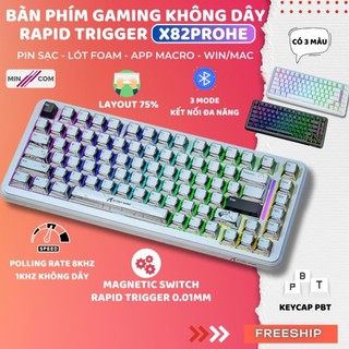 Bàn Phím Gaming Mincom Attack Shark X82PRO HE - Magnetic Switch, Rapid Trigger, Pin 5000mAh, LEG RGB