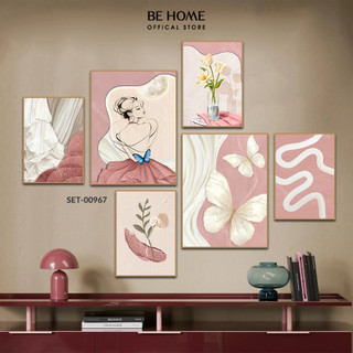  Set 6 Tranh Dán Tường Cô Gái Nghệ Thuật Dán Trang Trí Phòng Khách Phòng Ngủ Decor Hiện Đại - BeHome Decor 