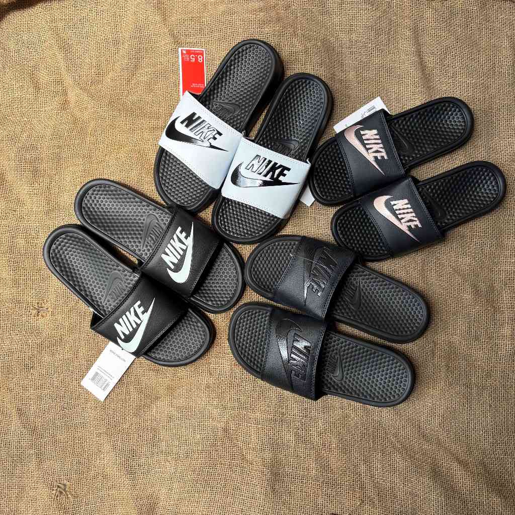 dép quai ngang nike nk unisex màu đen trắng tặng hộp