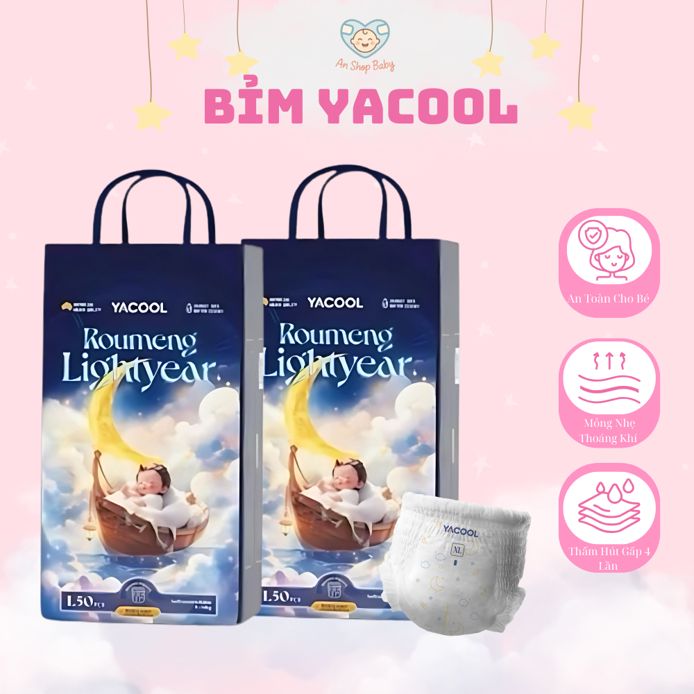 Bỉm Yacool NB-XXXL cho bé, quà tặng đầy đủ bim cho bé tã quần