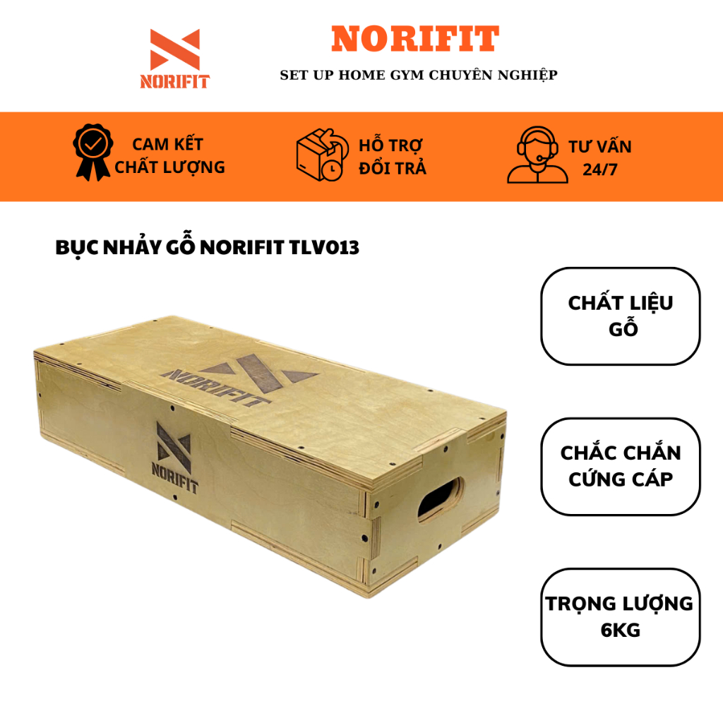 Bục Nhảy Gỗ Norifit, Plyometric Box, Jumping box, Plyo box, Bục Ngồi, Bục Nhảy Tập Gym TLV013