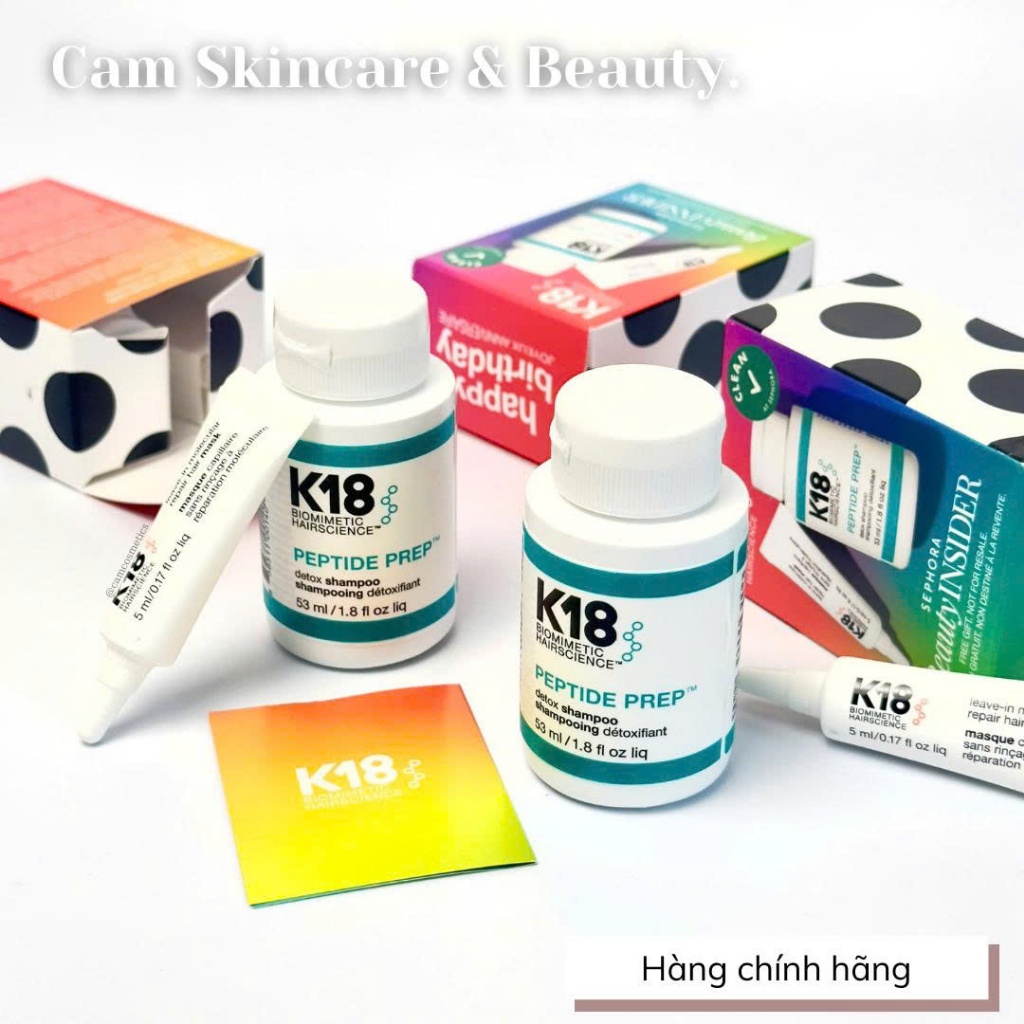 Minisize - Set Dầu Gội Peptide Prep Detox Shampoo 53mL Và Mặt Nạ Tóc K18 5mL
