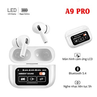  Tai Nghe A9 Pro Bluetooth Anc Enc Tai Nghe Không Dây Bass Cực Mạnh Chống Ồn Hifi Stereo Có Màn Hình 